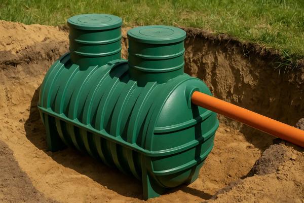 Fosă septică 2000 litri din plastic, instalată în teren