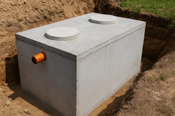 Fosă din beton armat cu inele de ciment