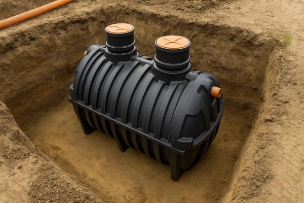 Fosă din plastic HDPE montată în teren