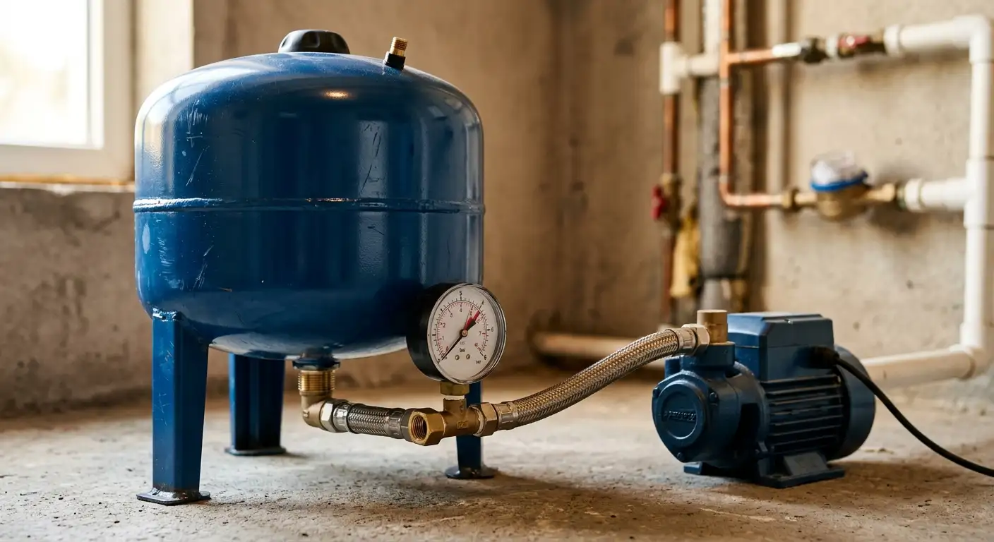 Rezervor de hidrofor 30 litri cu membrană, montat lângă pompă